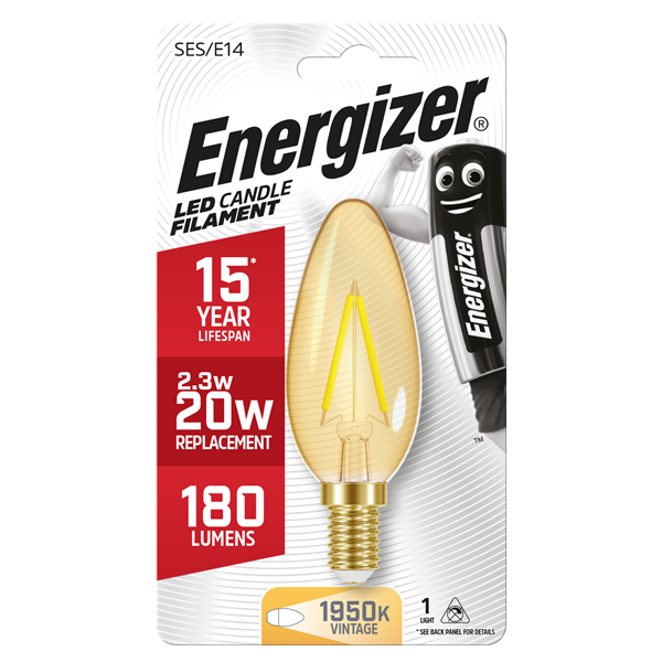 ENERGIZER 2.6W (16W) E14 LED CANDLE FILAMENT 200 L