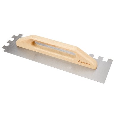 Bellota Square Notched Long Trowel with Wood Handle 20mm - Burkes of Rathnew