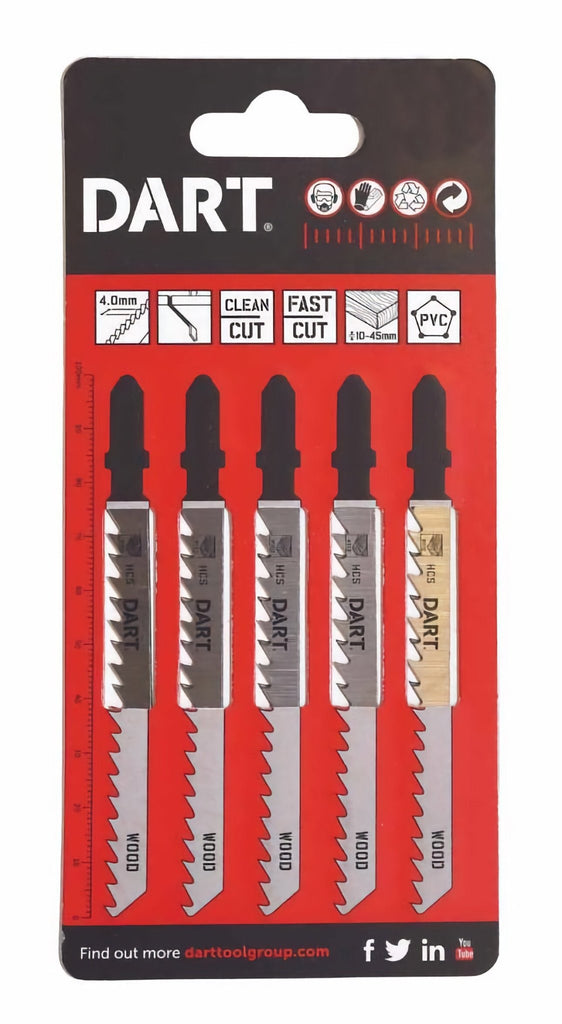 DART T144D WOOD CUTTING JIGSAW BLADE COARSE PK5 - Burkes of Rathnew