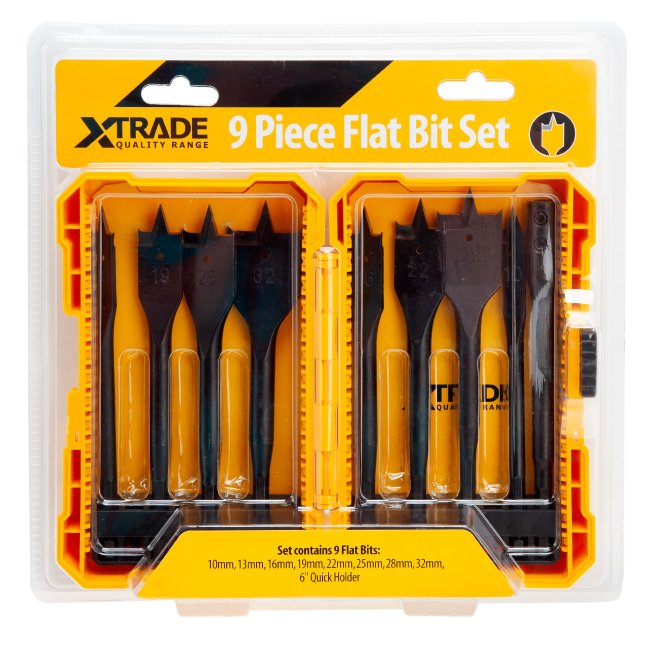 XTRADE 9PCE Flat Bit Set