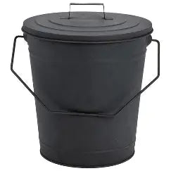 Fire Black Metal Bucket With Lid