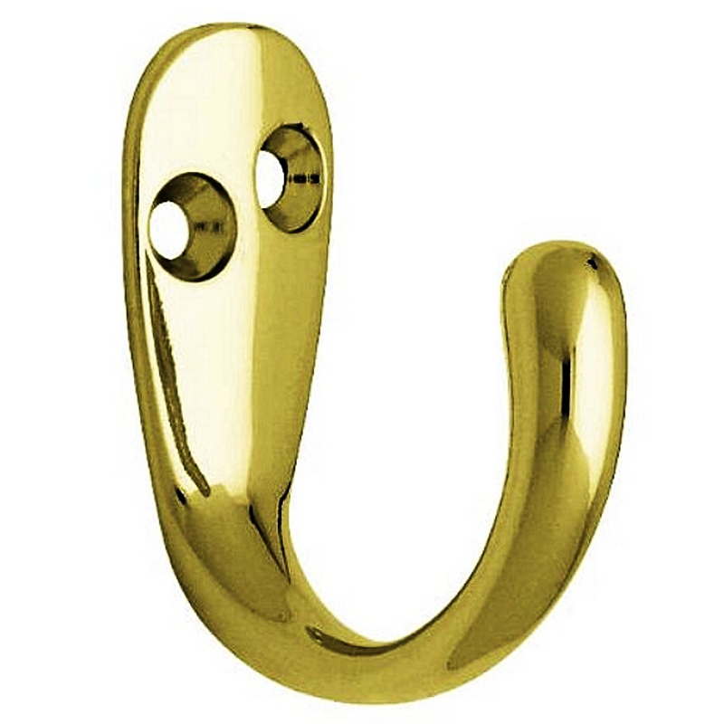Robe Hook Brassed - burkes_Hardware