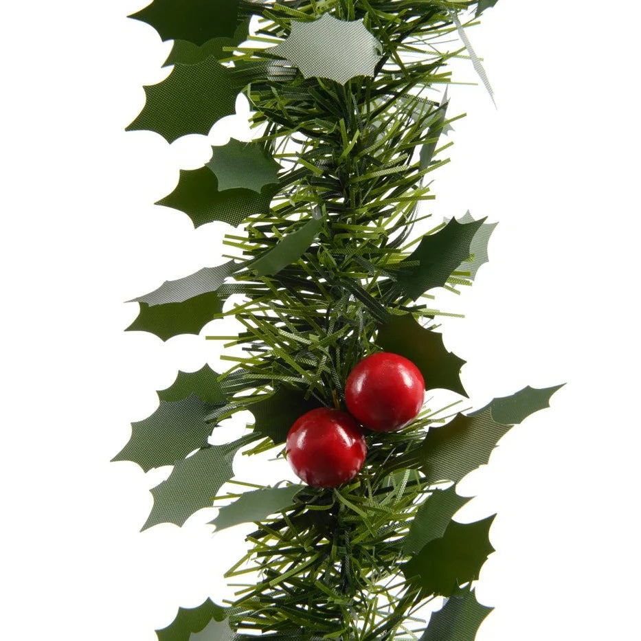 Natural Holly Tinsel Garland