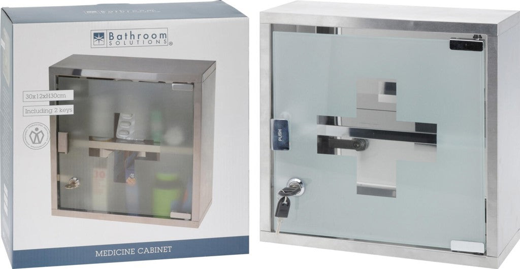 30x30cm Lockable Medicine Cabinet