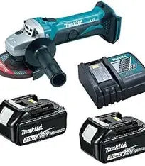 Makita DGA452 18V Angle Grinder 2 Batt & Charge