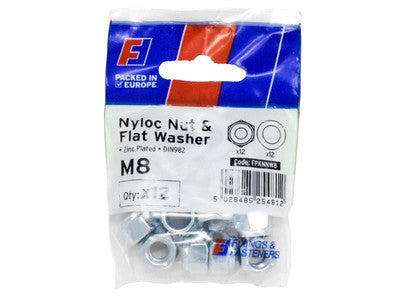 ForgePack Nyloc Nut & Washer M8 PK 12