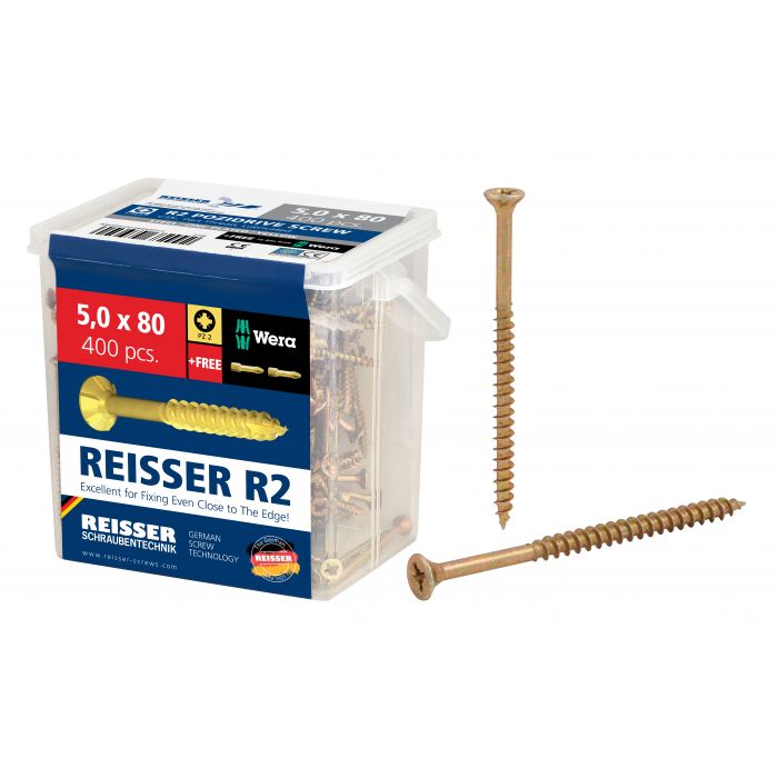 Reisser R2 Screws 6 x 80mm Box of 250