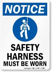 Safety Harness Must Be Worn Sign