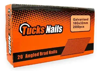 Tucks 38MM Gal 16G Angle Brads Box 2000