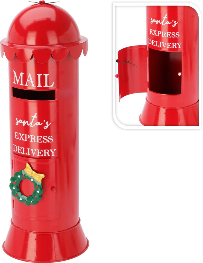 Round Red Post Box 19x53cm