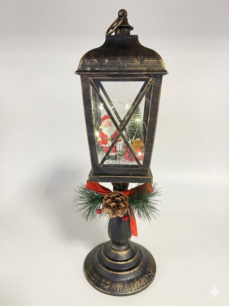 Black Lamp Post 48cm Lantern Battery Operated