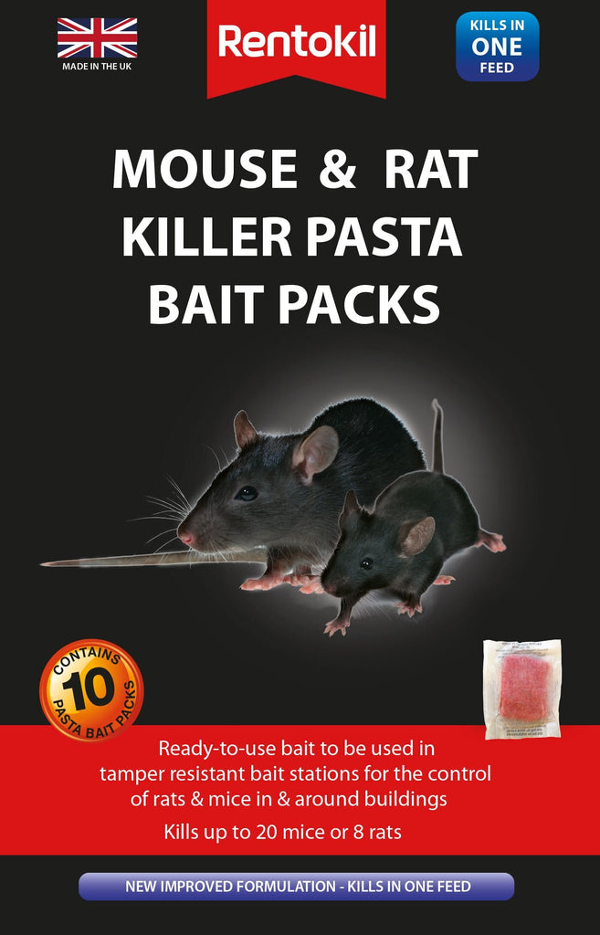 RENTOKIL MOUSE & RAT KILLER PASTA BAIT PACKS 10 SACHET
