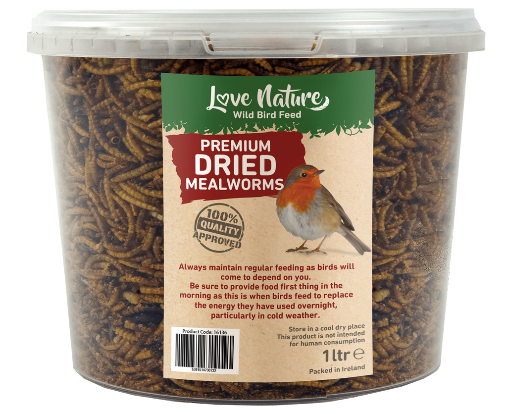 Love Nature 1L Tub Dried Mealworms