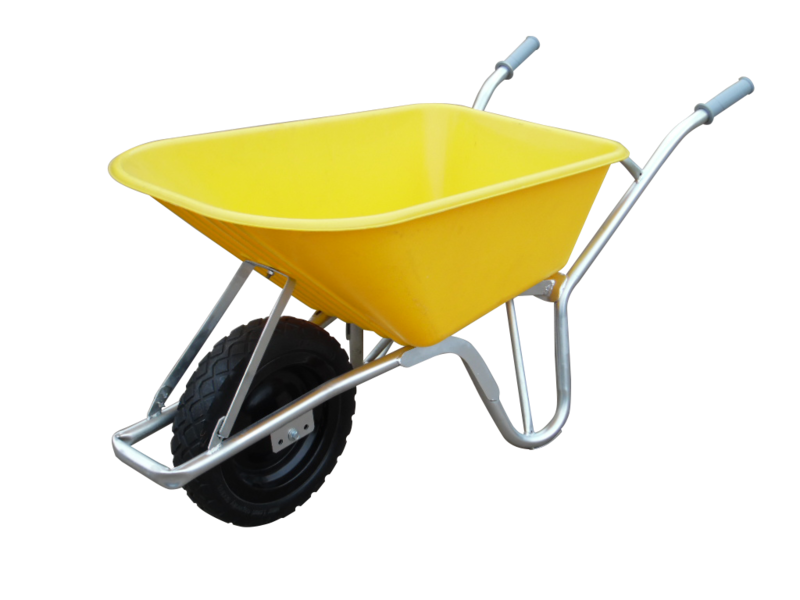100ltr. Yellow Hd Sitebuilder Wheelbarrow C/W Pumped Wheel -Asse
