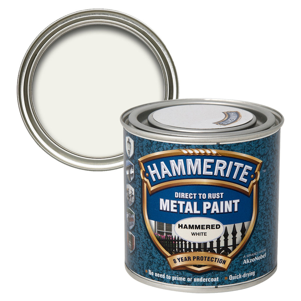Hammerite Metal Paint Hammered White 250ml
