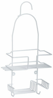 White Shower Caddy with Hook