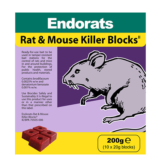 ENDORATS RAT&MOUSE KILLER BLOCKS 200G