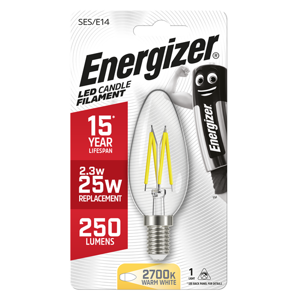 ENERGIZER 2.4W (25w) E14 CLR LED CANDLE