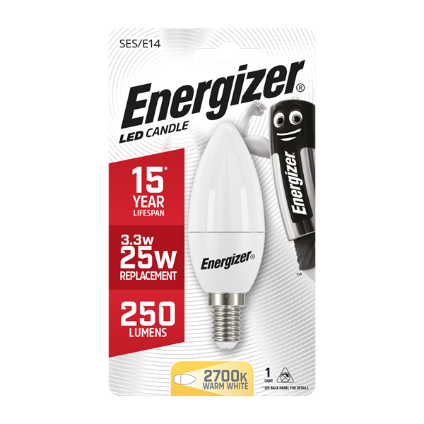 ENERGIZER LED CANDLE 3.4W WARM WHITE