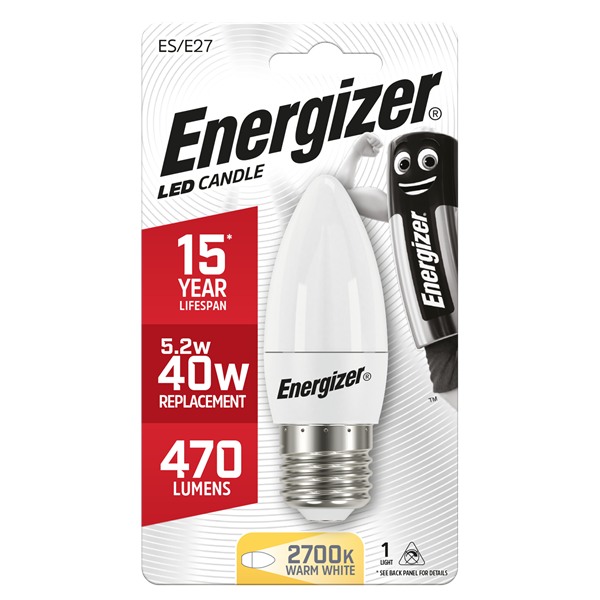 ENERGIZER LED CANDLE 5.9W E27 OPAL